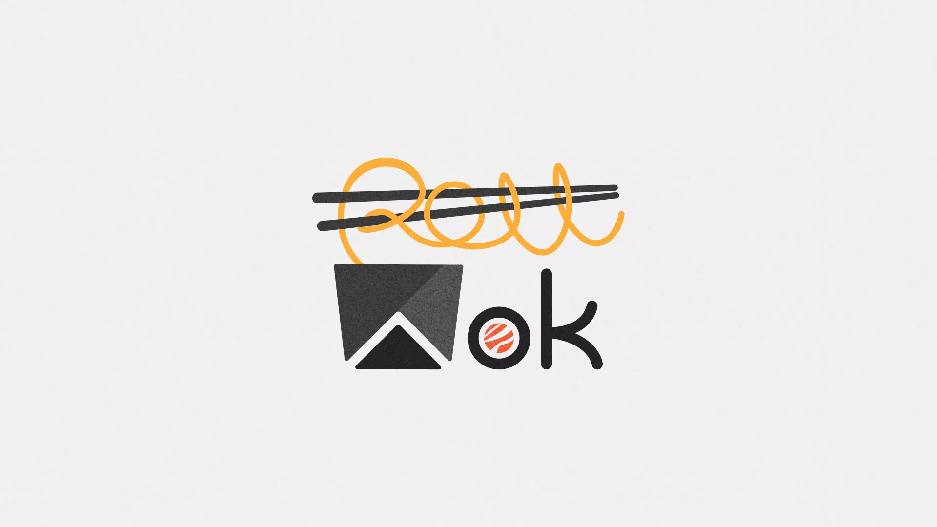 Разработка логотипа суши-бара «Roll Wok Club» в Бакале